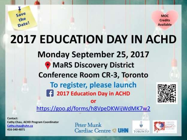 2nd Annual Education Day in Adult Congenital Heart Disease (ACHD) – September 25, 2017